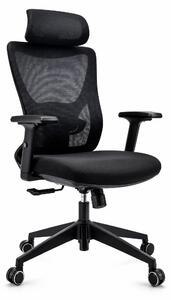 Sedia da ufficio ergonomica con schienale in rete, poggiatesta e braccioli