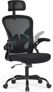 Sedia ergonomica regolabile in altezza, ideale per ufficio o scrivania, con poggiatesta