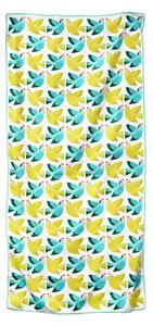 Asciugamano in microfibra giallo e blu Love Birds, 70 x 150 cm Live Birds - Rex London