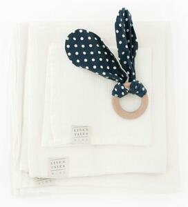 Asciugamano per bambini in lino bianco con cappuccio 70x70 cm White - Linen Tales