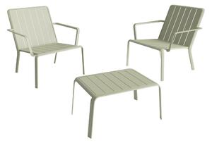 Sedia da giardino senza cuscino Idaho NATERIAL con braccioli in alluminio con seduta in alluminio verde