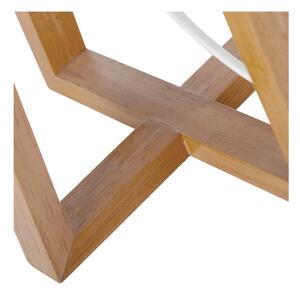 Lampada da tavolo in legno massiccio grigio-marrone con paralume in tessuto (altezza 44 cm) - Casa Selección