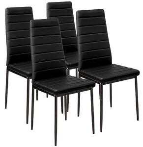 Tectake 401843 4 sedie da sala da pranzo in pelle sintetica - nero