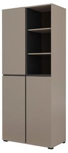 Scarpiera Kaunas, mobile contenitore 80x40x184 cm, colore a scelta: Congo / Nero