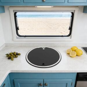 Rubinetto da cucina pieghevole con lavello rotondo - acciaio inossidabile - per camper e caravan