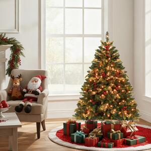 Costway Albero di 150cm natale artificiale con controllo remoto multicolori controllabili tramite app, Albero per casa e ufficio Verde