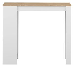 Tavolo bar bianco con piano in rovere 115x50 cm Aravis - TemaHome