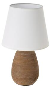 Lampada da tavolo in ceramica marrone con paralume in tessuto (altezza 27,5 cm) - Casa Selección