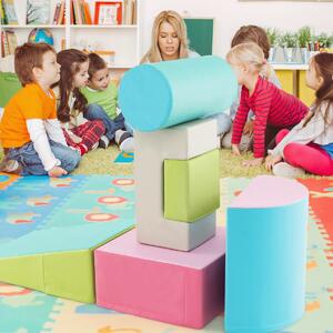 Costway Blocchi rampicanti in schiuma per bambini 1-3 anni, Blocchi rampicanti set rampicante indoor con rettangoli Verde