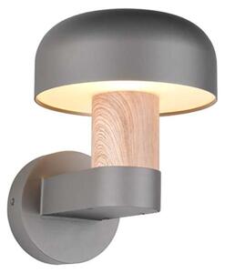Applique, alluminio, color legno antracite, IP54, H 24,5 cm