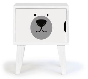 Comodino in legno per bambini Orso polare Bear Face - Little Nice Things