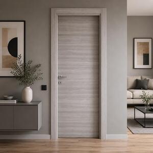 Porta da interno battente reversibile olmo grigio effetto venato H210 cm - 60xH210 cm