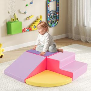 Costway Set di blocchi in schiuma con velcro per arrampicarsi e gattonare per bambini, Set di blocchi morbidi per lo sviluppo dei bambini Giallo