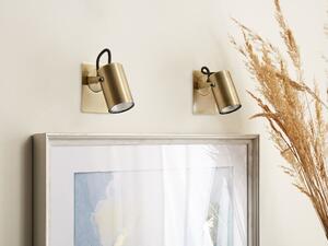 Set di 2 lampade da parete ottone metallo con paralume regolabile industriale Beliani
