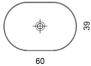 Ciotola 60x38 Mida da appoggio in Vetroceramica bianco opaco