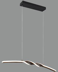 Lampada a sospensione a LED, metallo, nera, regolabile in altezza, H 150 cm