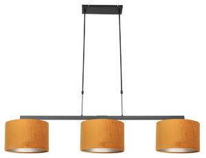 Lampada a sospensione - nero - Stang - metallo tessile - grande lampada da tavolo da pranzo - E27 - 3460ZW - Steinhauer