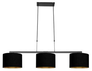 Lampada a sospensione - nero - Stang - metallo tessile - grande lampada da tavolo da pranzo - E27 - 3981ZW - Steinhauer