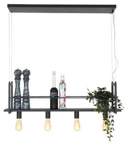 Lampada a sospensione - nero - Buckley - plastica metallo - grande lampada da tavolo da pranzo - E27 - 2983ZW - Mexlite