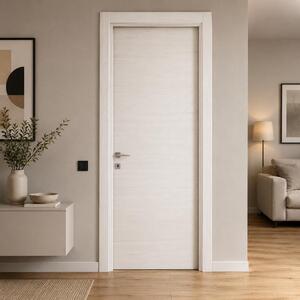 Porta da interno battente reversibile olmo bianco effetto venato H210 cm - 60xH210 cm
