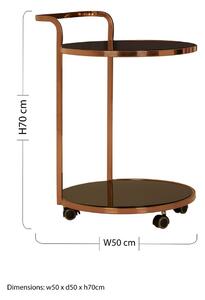 Tavolo da portata su rotelle con piano in vetro ø 50 cm Ackley - Premier Housewares