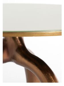 Tavolino rotondo in vetro bronzo e beige ø 76 cm Mello - Light & Living