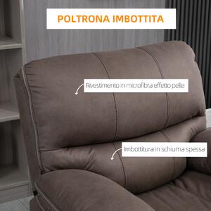 HOMCOM Poltrona Relax con Reclinazione Manuale e Poggiapiedi, 97x99x96cm, Marrone