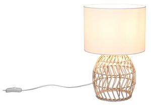 Lampada da tavolo in colore bianco e naturale (altezza 38 cm) Rike - Trio