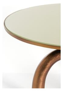 Tavolino rotondo in vetro bronzo e beige ø 76 cm Mello - Light & Living