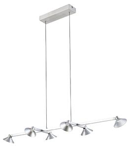 Lampada a sospensione Lucande, Steve, dimmerabile, Metallizzato, Sala da pranzo, Metallo, Moderno