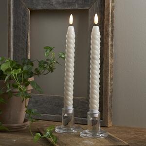 Set di 2 candele LED in cera beige, altezza 25 cm Flamme Swirl Antique - Star Trading