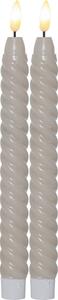Set di 2 candele LED in cera beige, altezza 25 cm Flamme Swirl Antique - Star Trading