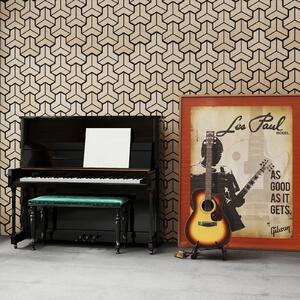 Costway Set 4 pannelli acustici 83x65cm 27 tavole legno irregolari fonoassorbenti, Pannelli riduzione rumore decorazione soffitto parete
