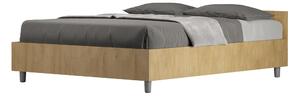 Letto Matrimoniale alla Francese Testata bassa Modello NUAMO Dimensioni 140x190 cm Stile Minimal Testata Bassa Colore Quercia