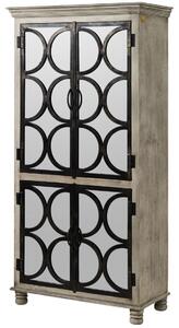 MASSIVMOEBEL24 | HERMITAGE #017 Vetrina in legno di mango - laccato / grigio 97x45x190