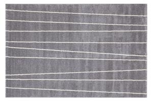 Tappeto rigato grigio e bianco 160 x 230 cm LINE