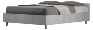 Letto Matrimoniale alla Francese con Contenitore, Modello NUAMO Testata bassa Dimensioni 140x190 cm Stile Minimal Testata Bassa Colore Cemento