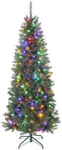 Albero di Natale Artificiale 180 cm 899 Rami con 250 Luci LED Bianche e Colorate 9 Modalità Verde