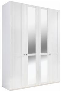 Armadio Newport ad ante battenti Armadio 4 ante 180x58x208cm specchio bianco