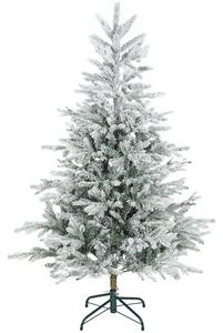 Albero di Natale Innevato Alto 150 cm con 828 Rami e Base in Metallo Verde