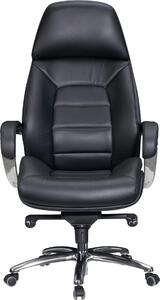 Sedia da ufficio in pelle nera fino a 120 kg | Amstyle