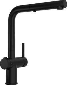 Rubinetto FRANKE ACTIVE L TWIST in NERO-MATT con doccetta estraibile / Rubinetto da cucina / Miscelatore monocomando