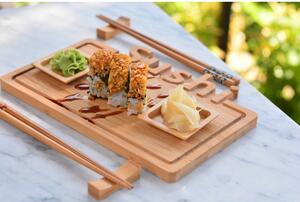 Set di vassoio, piatti e bacchette per servire il sushi Focci - Bambum