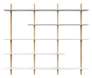 Scaffale modulare in rovere decorato in bianco e naturale 224x190 cm Bridge - Tenzo