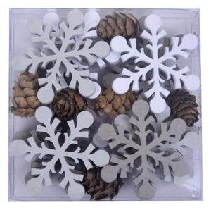 Set di 18 ornamenti decorativi a forma di fiocco di neve - Ego Dekor