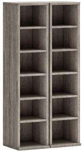 HOMCOM Set di 2 Mobili Porta CD Scaffale Salvaspazio, 21x22.5x88.5cm, Grigio | Aosom Italy