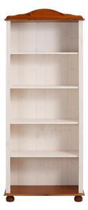 Libreria in legno di pino in colore bianco e naturale 70x181 cm Ella - Støraa