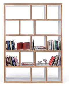 Libreria bianca con bordo in legno 150x198 cm Berlin - TemaHome