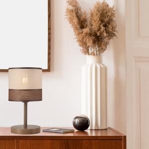 Lampada da tavolo marrone scuro con paralume in tessuto, altezza 30 cm Andrea - LAMKUR