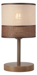 Lampada da tavolo marrone scuro con paralume in tessuto, altezza 30 cm Andrea - LAMKUR